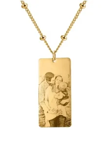 Photo Engraved Rectangle Necklace