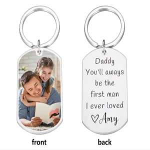 Picture Keychain with message silver