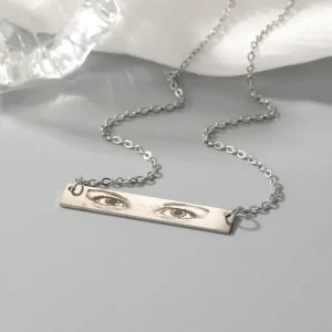 custom eye necklace silver