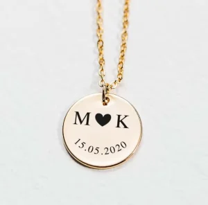 Etched In Time Initials Necklace