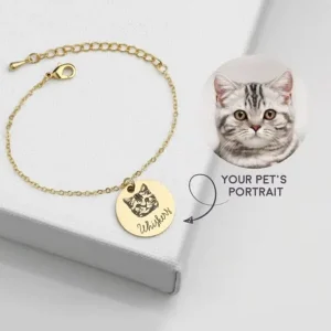 personalized engraved pet portrait bracelet