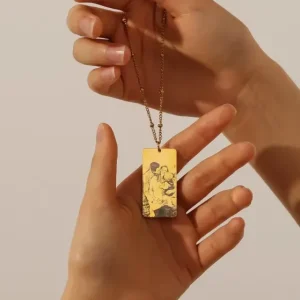 personalized photo Rectangle Necklace