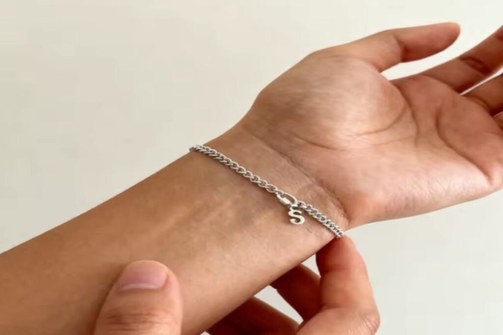 custom permanent jewelry bracelet with initials