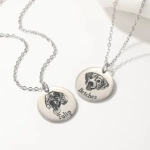 Personalized Dog Portrait Photo Necklace