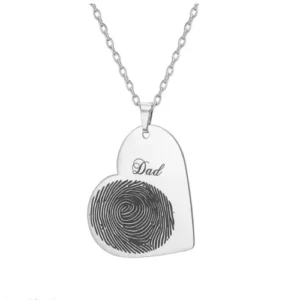 Personalized Fingerprint Heart Necklace