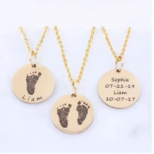Custom Baby Footprint Necklace
