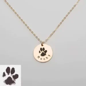 Custom Pet Paw Print Necklace