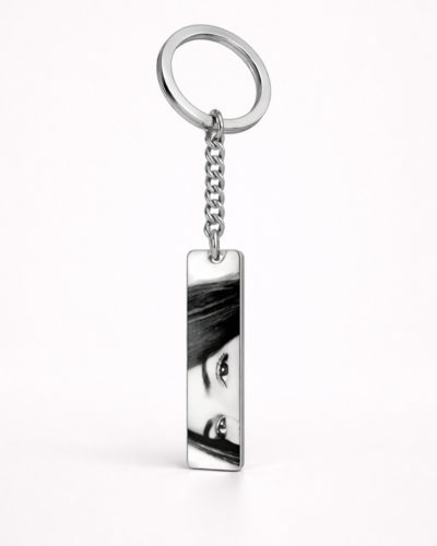 Custom engraved eye keychain on gold, personalized meaningful gift for him