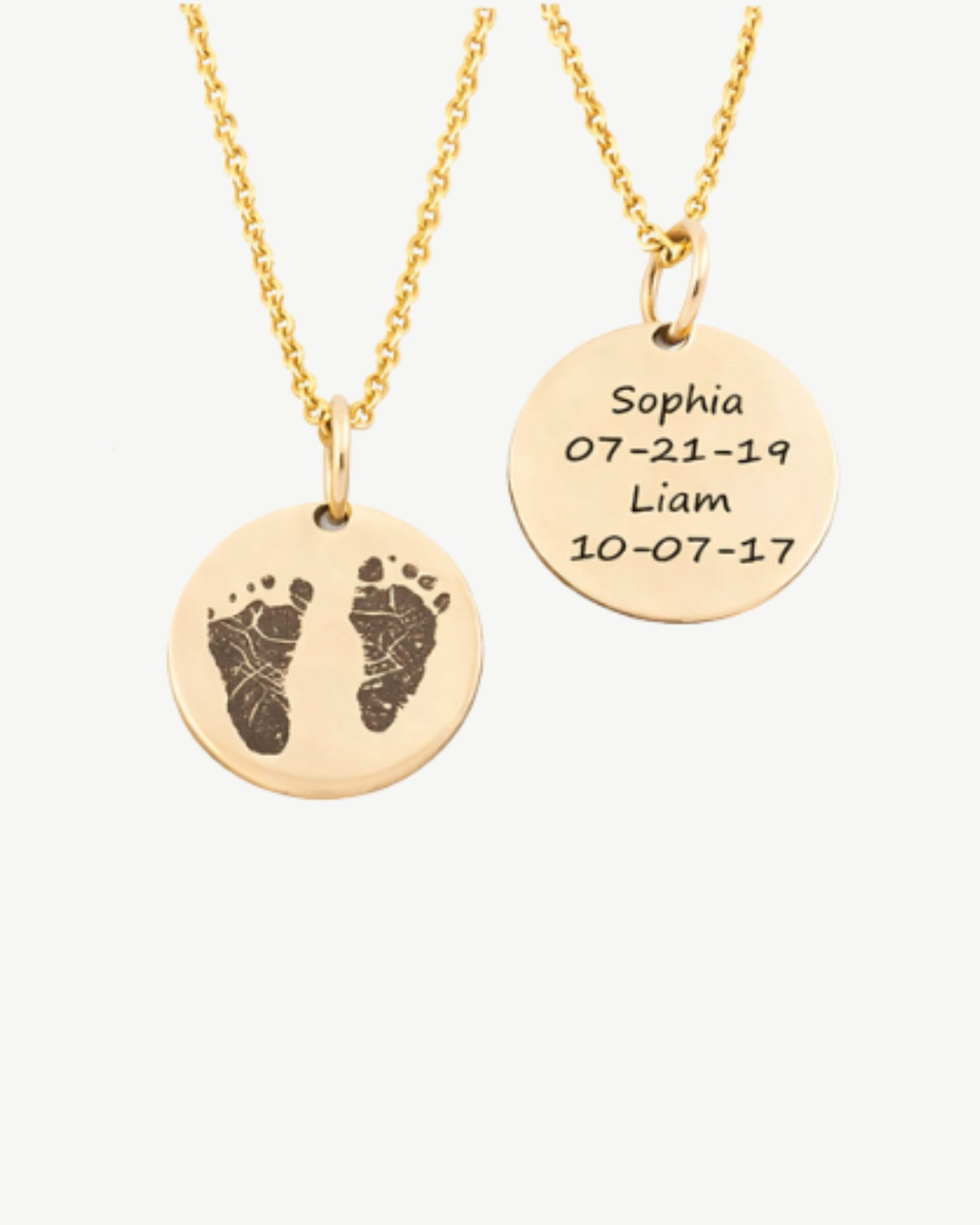 Custom Baby Footprint Necklace