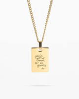Custom Necklace Handwriting: A custom gold necklace with elegant handwriting engraving, creating a personalized and meaningful piece of jewelry.