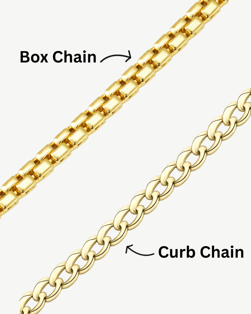 Box chain and curb chain