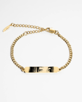 Gold personalized eye photo bracelet with engraved eye image