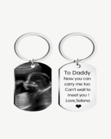 Personalized baby ultrasound photo keychain with engraved image