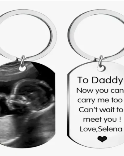 Personalized Baby Ultrasound Photo Keychain