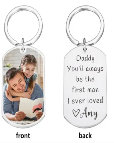 picture keychain with message