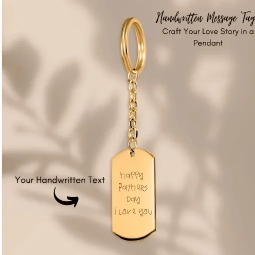 Handwritten Message Tag Keychain
