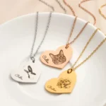 Custom Heart Pet Portrait Necklace