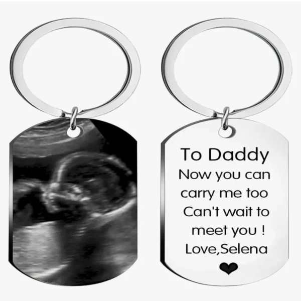 Personalized Baby Ultrasound Photo Keychain