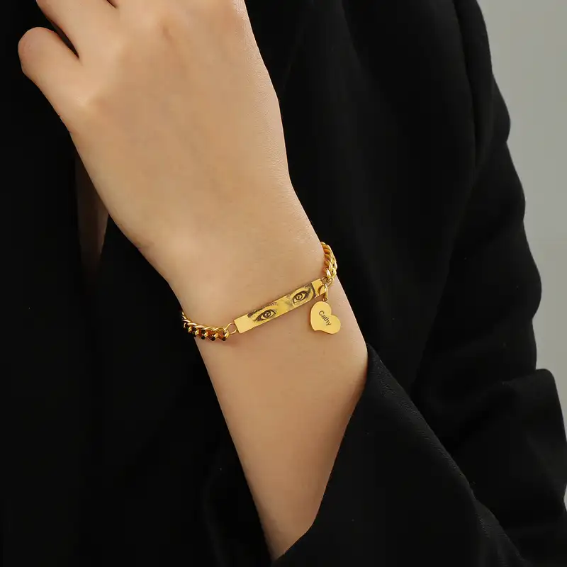 custom eye bracelet with charm on modal