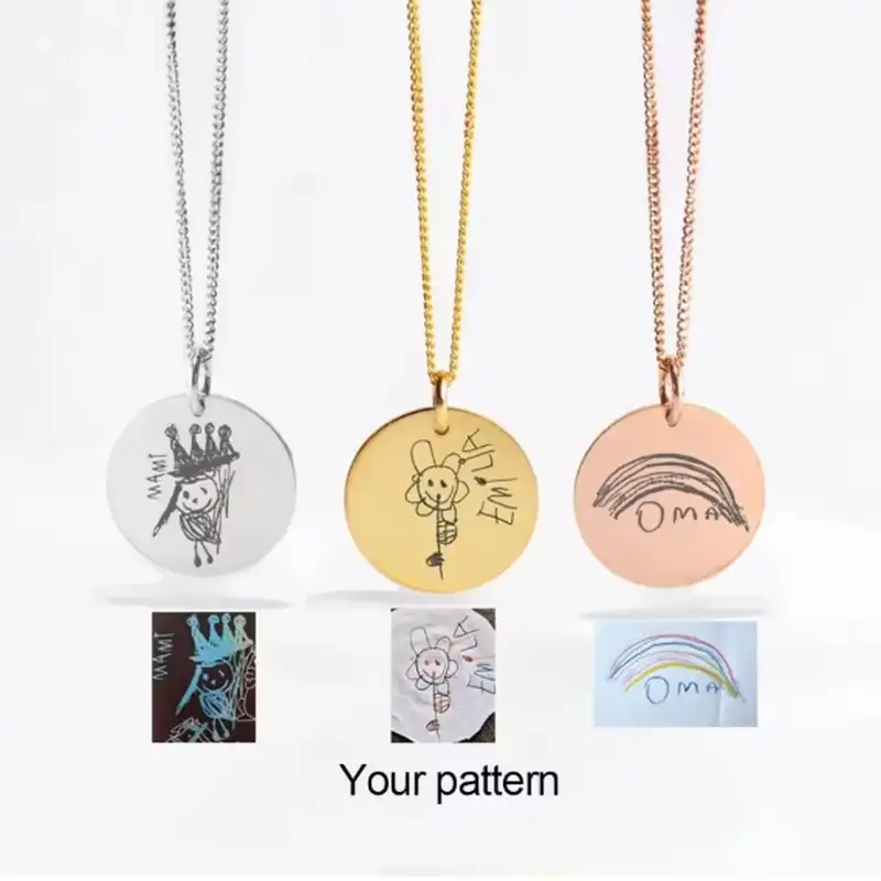 custom kids drawing necklaces