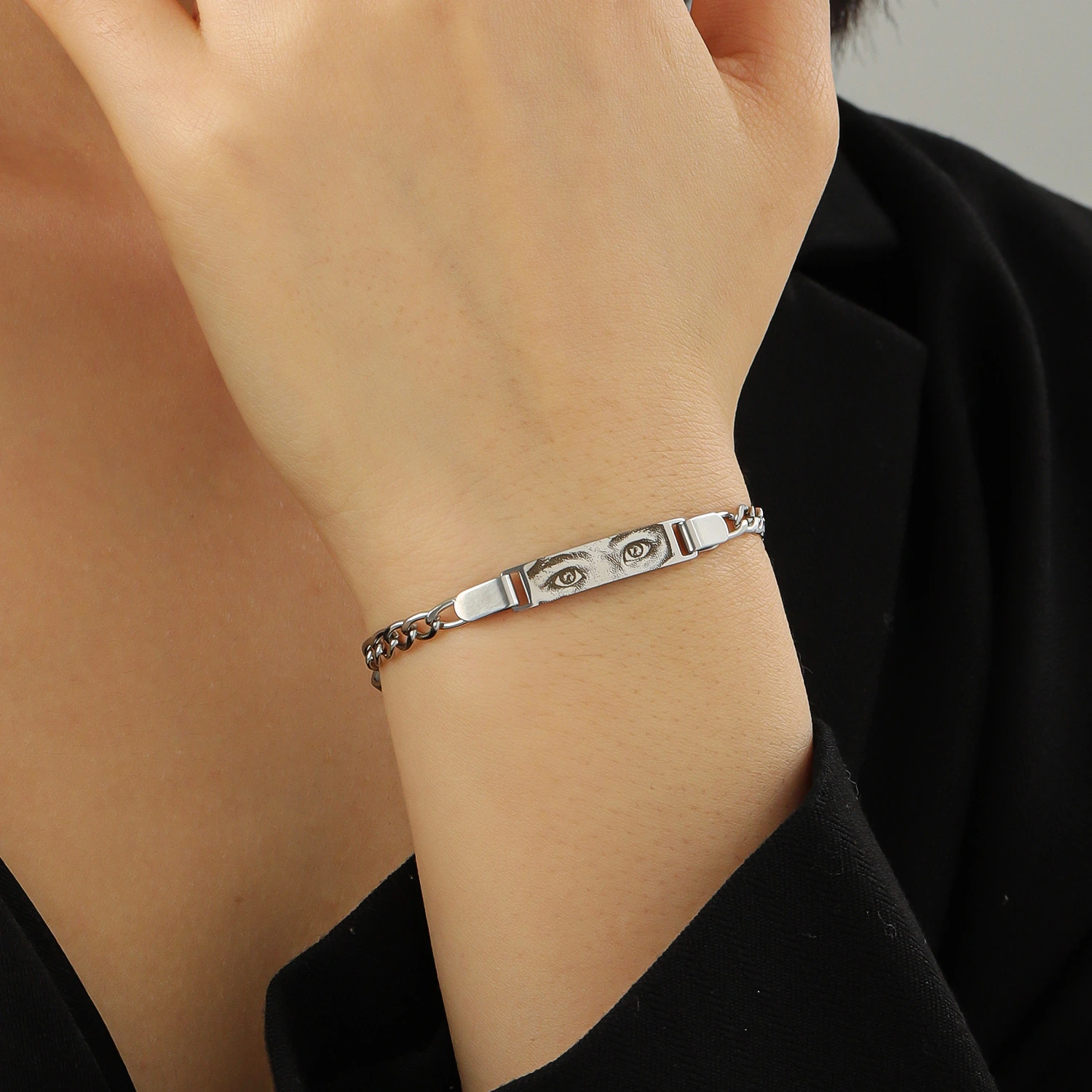 personalized Eye Bracelet silver