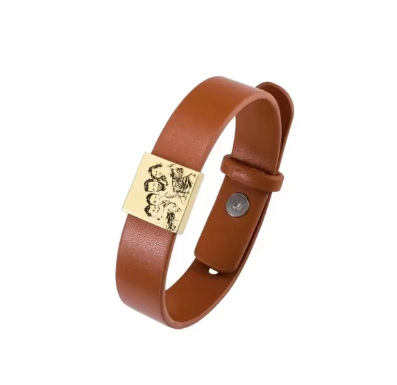 personalized Photo Leather Bracelet