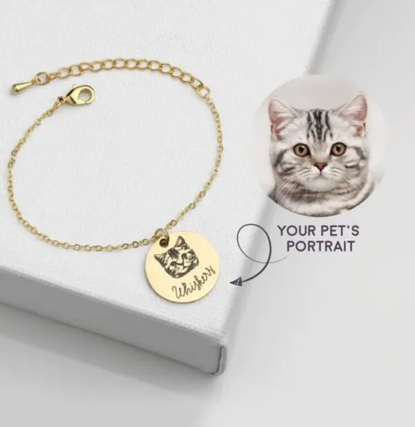 personalized engraved pet portrait bracelet