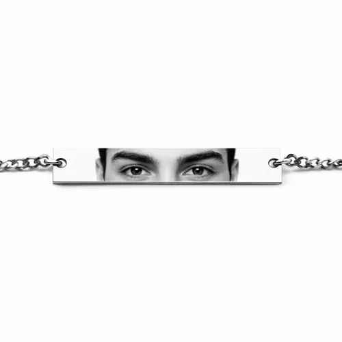 Personalized Eye Photo Bracelet in silver perfect gift for him