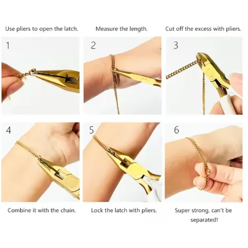 Step-by-step instructions showing how couples fix and weld their permanent bracelets together using the DIY kit, symbolizing connection and love.